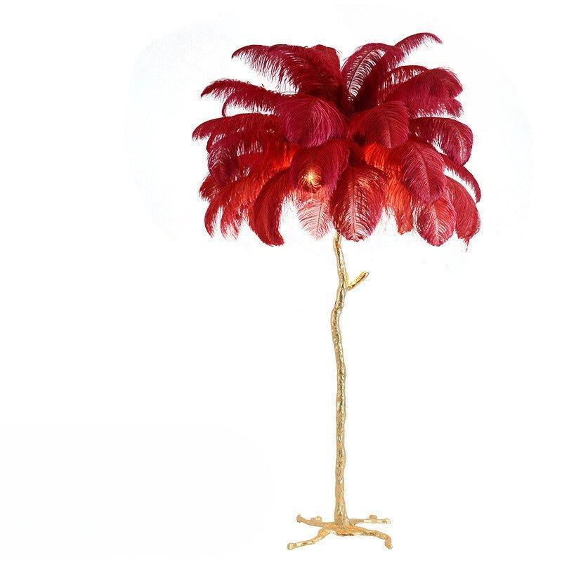 Lampada da Sole Lussuosa – Paralume a Piume Eleganti