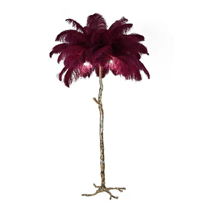 Lampada da Sole Lussuosa – Paralume a Piume Eleganti