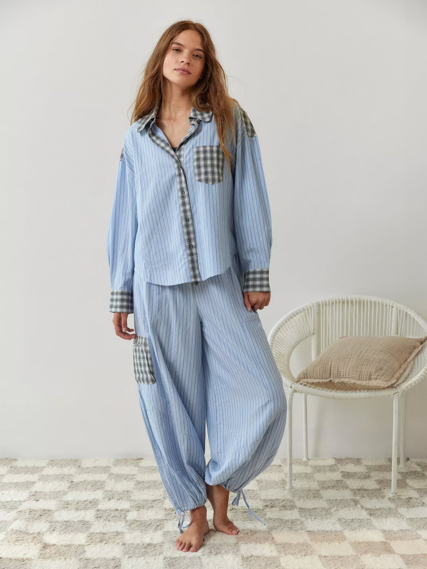 Charlotte | Pyjama Confort Chic À Rayures Et Carreaux