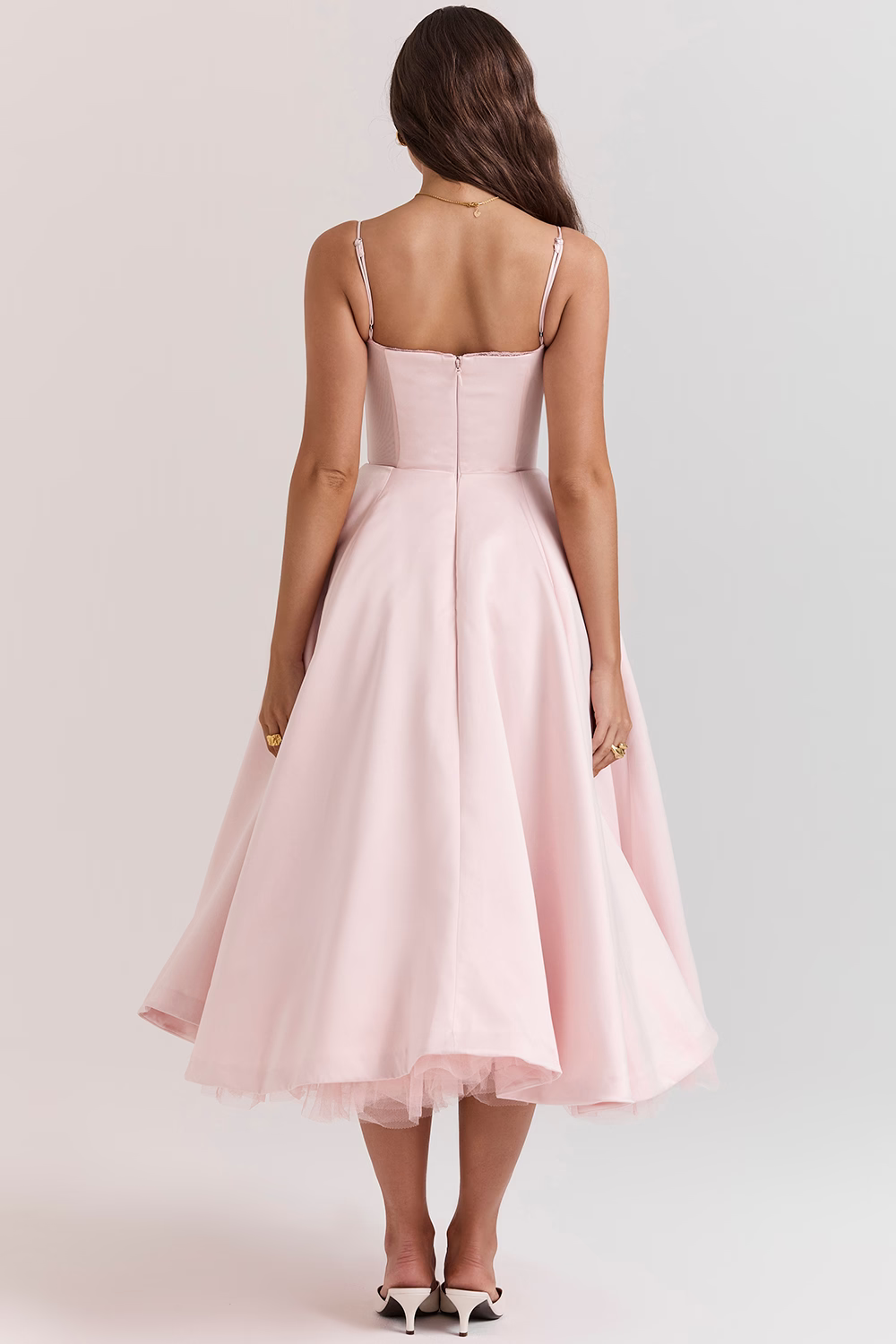 Lory | Rochie Midi cu Bretele – Glamour Clasic și Ușurință 