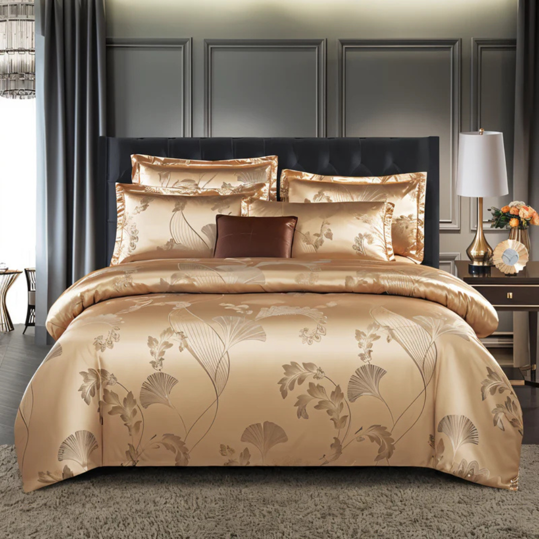 Capa de Edredão Satinhada – Elegância Floral e Conforto Absoluto 