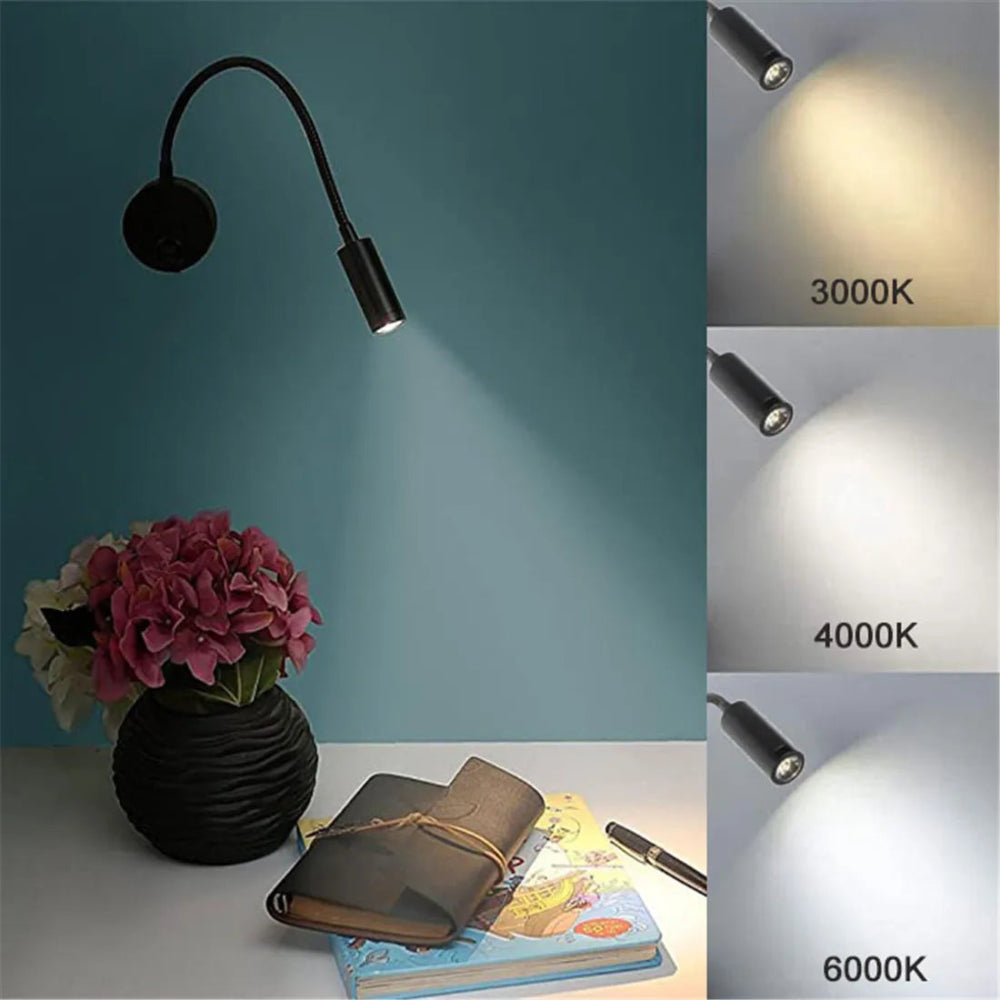 Candeeiro de parede LED flexível - Mobilidade, elegância e luz direcionada