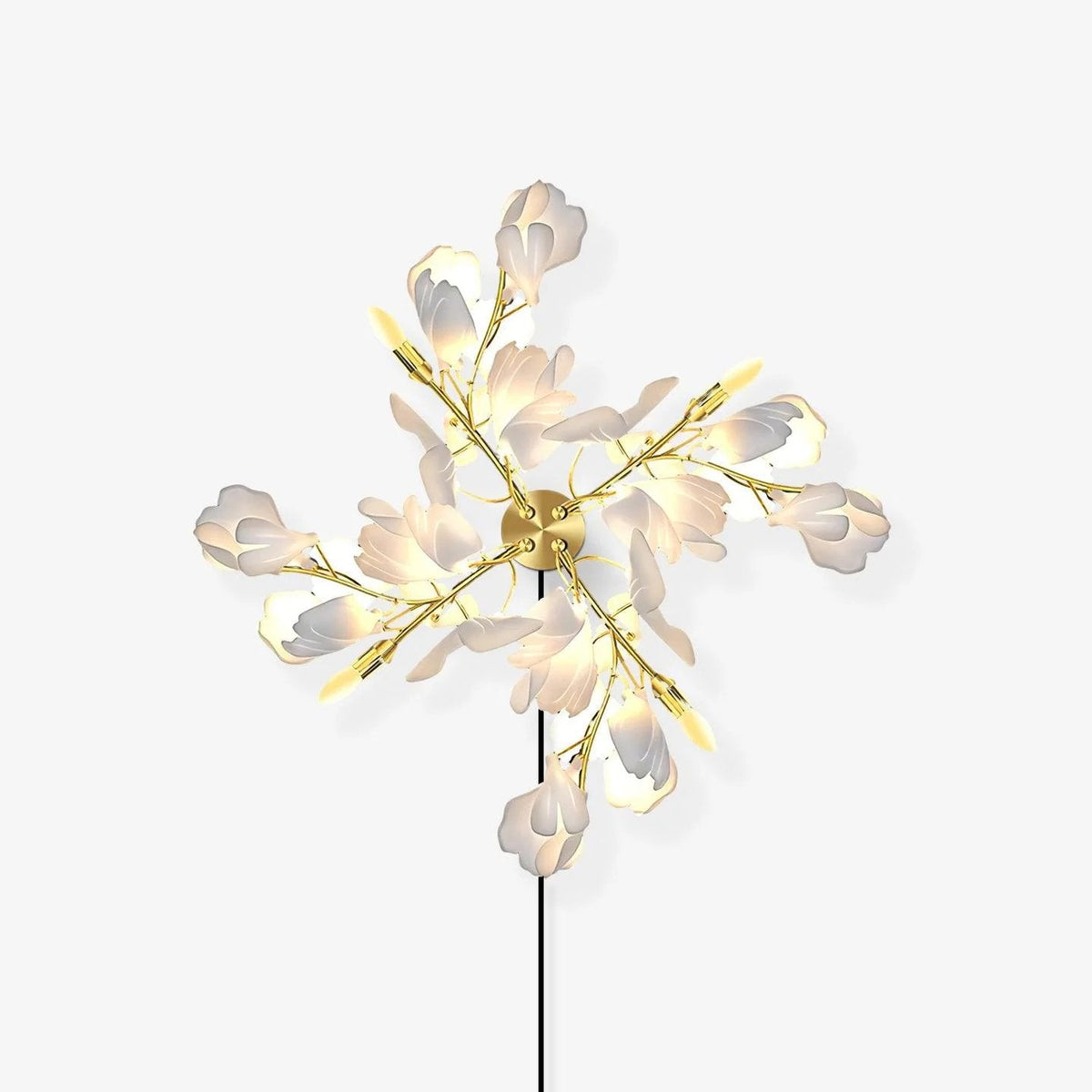 Aplique Floral - Elegancia dorada y luz suave