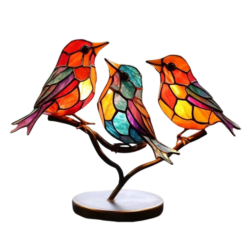 Dekoratives Ornament – Vögel, die auf einem Ast sitzen 