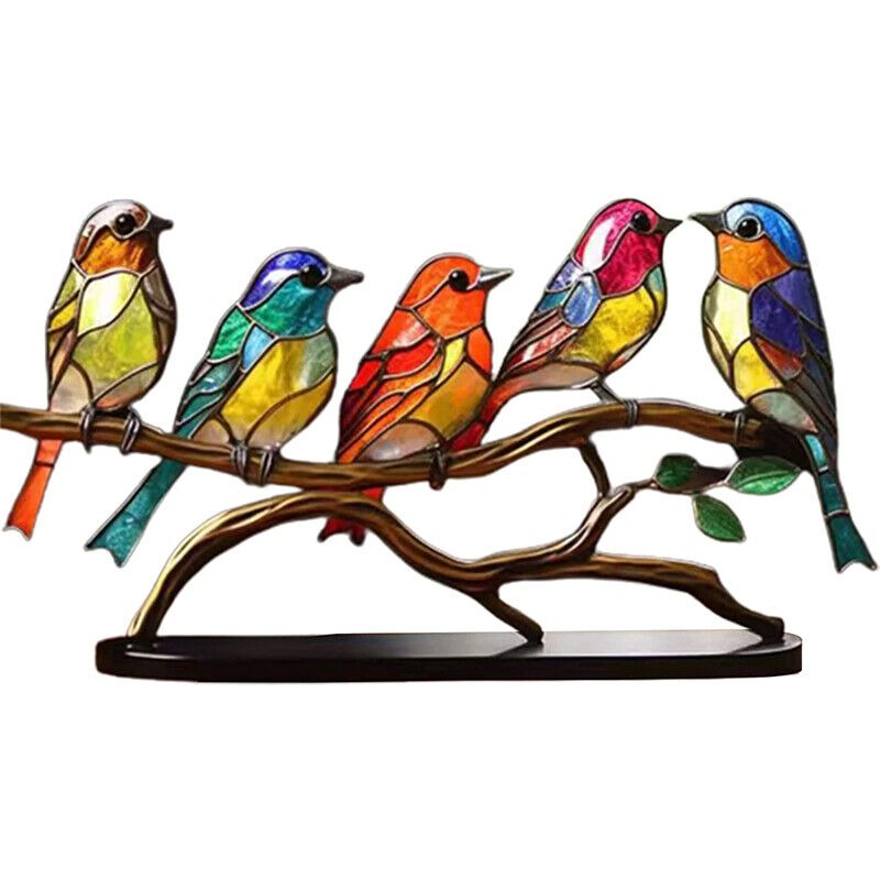 Dekoratives Ornament – Vögel, die auf einem Ast sitzen 