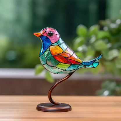 Dekoratives Ornament – Vögel, die auf einem Ast sitzen 