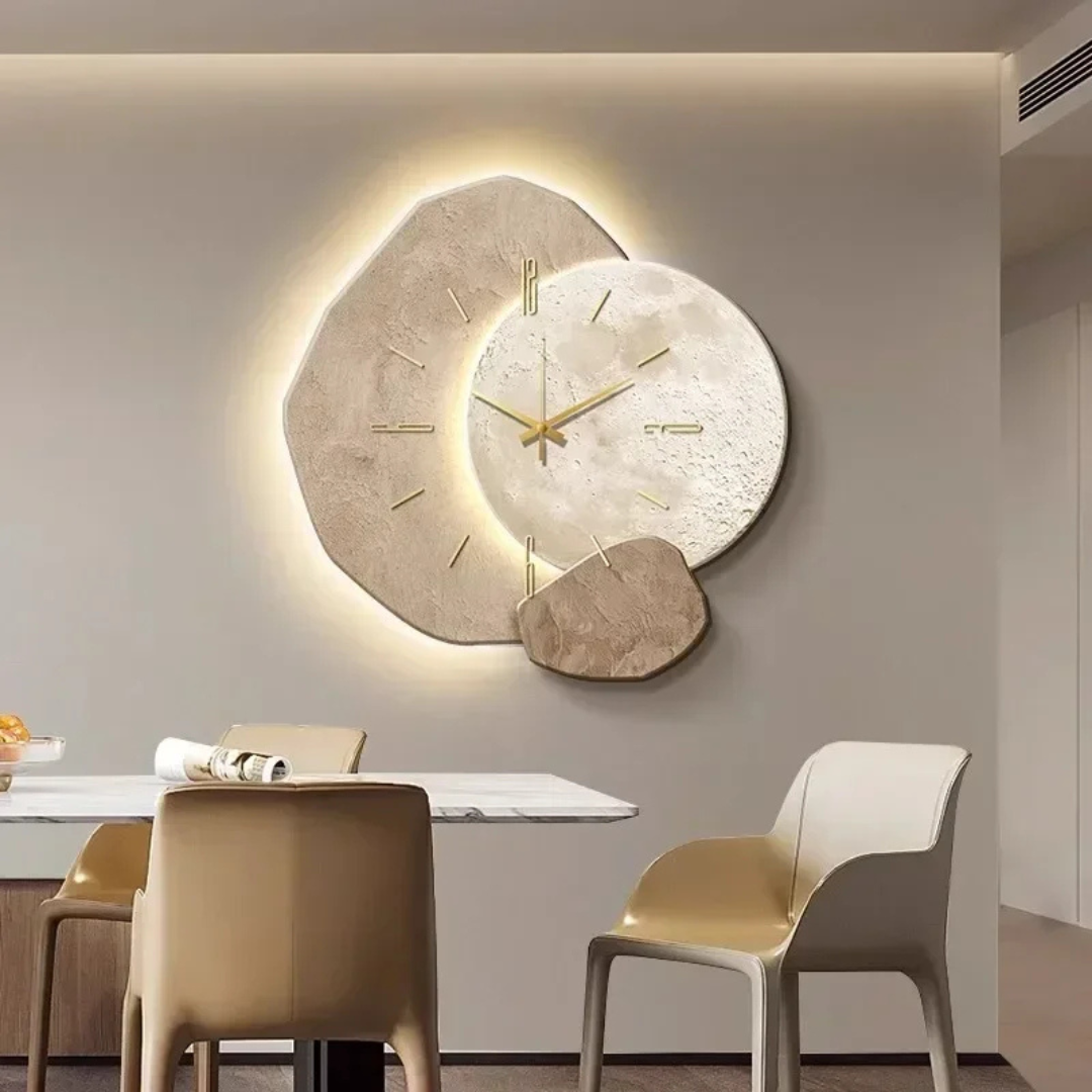 Grande Relógio de Parede – Design Moderno e Luz LED Ambiente 