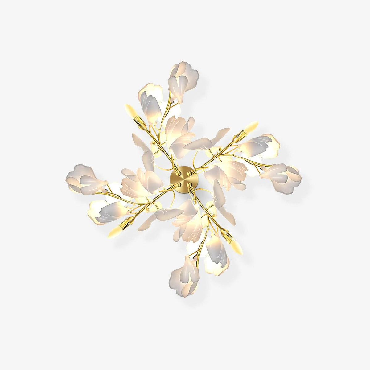 Aplique Floral - Elegancia dorada y luz suave