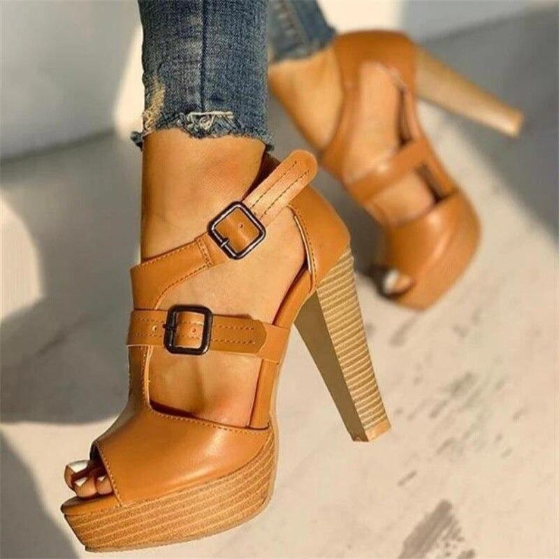 Marilou | Sandalias Chic Con Plataforma Y Hebillas Dobles 