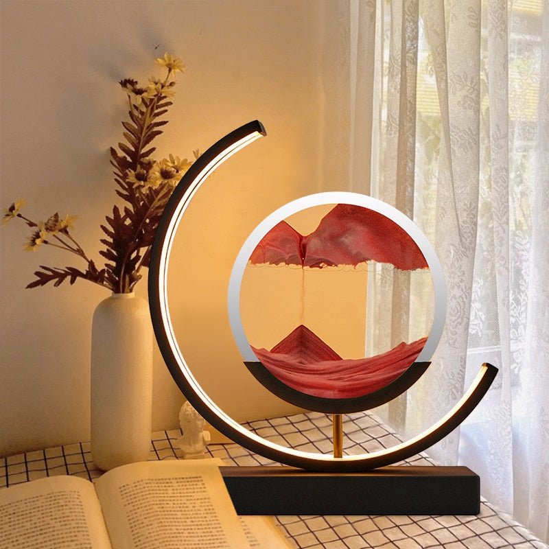 Lampa s pieskom v pohybe – vizuálna relaxácia a upokojujúca atmosféra 
