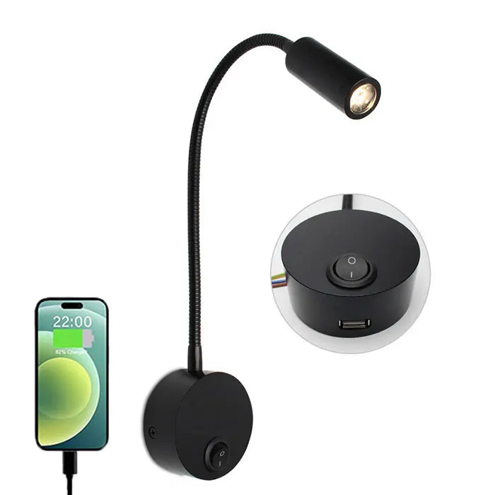 Candeeiro de parede LED flexível - Mobilidade, elegância e luz direcionada
