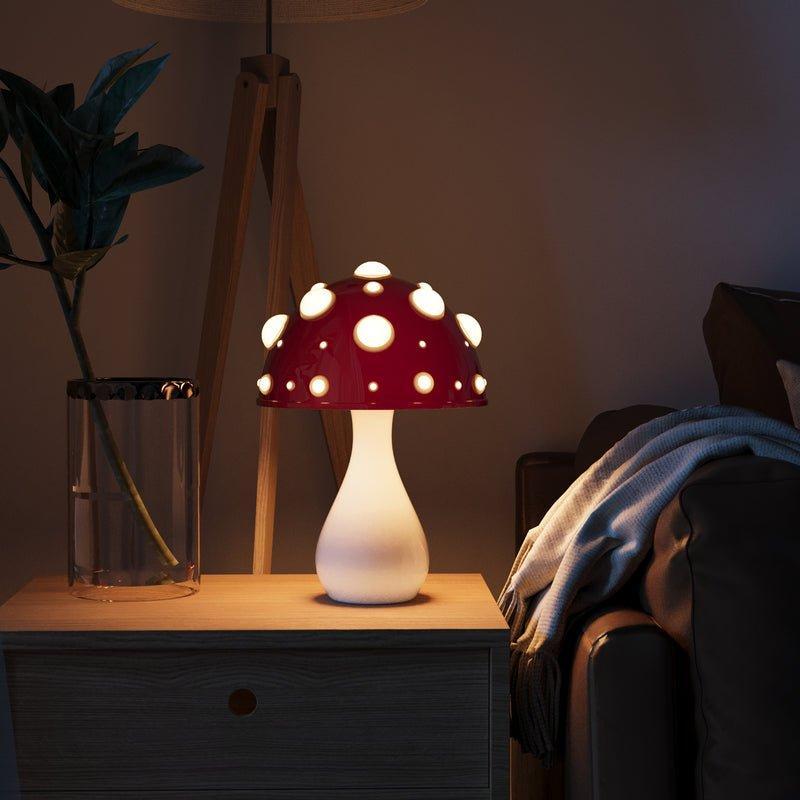 Lampa stołowa w kształcie grzyba – łagodne oświetlenie i oryginalny styl 