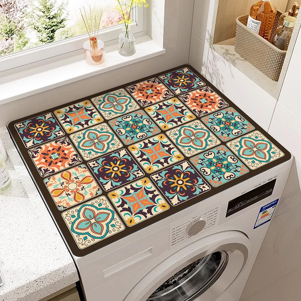 Protecție decorativă pentru mașina de spălat — modele colorate și impermeabile 