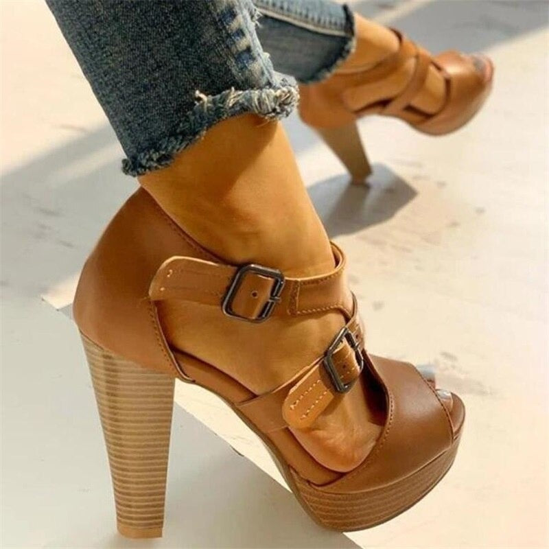 Marilou | Sandalias Chic Con Plataforma Y Hebillas Dobles 