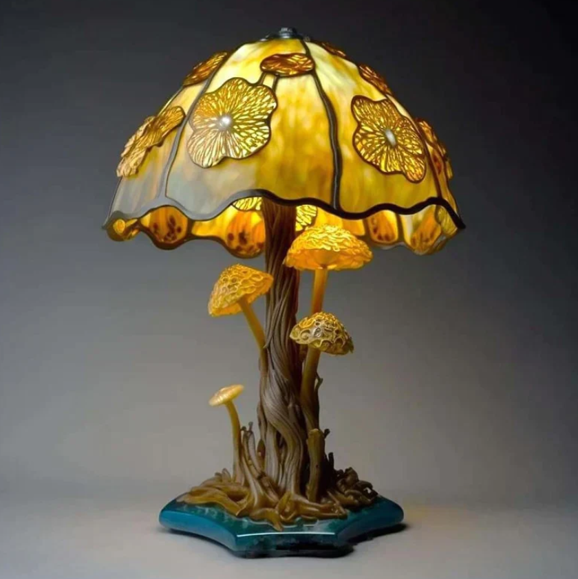 Lampe En Vitrail Apaisante – Lumière Douce Et Ambiance Chaleureuse