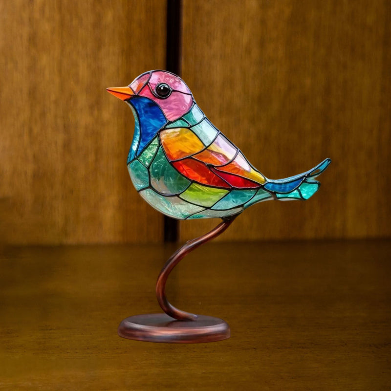 Dekoratives Ornament – Vögel, die auf einem Ast sitzen 