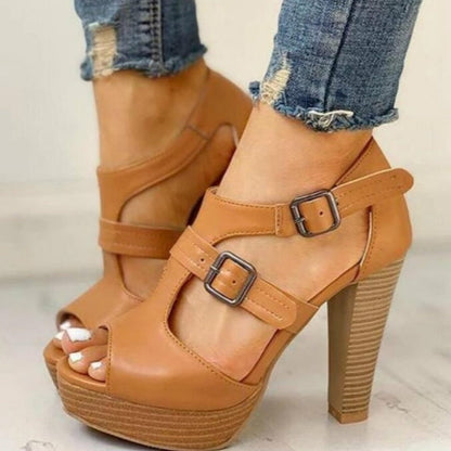 Marilou | Sandalias Chic Con Plataforma Y Hebillas Dobles 