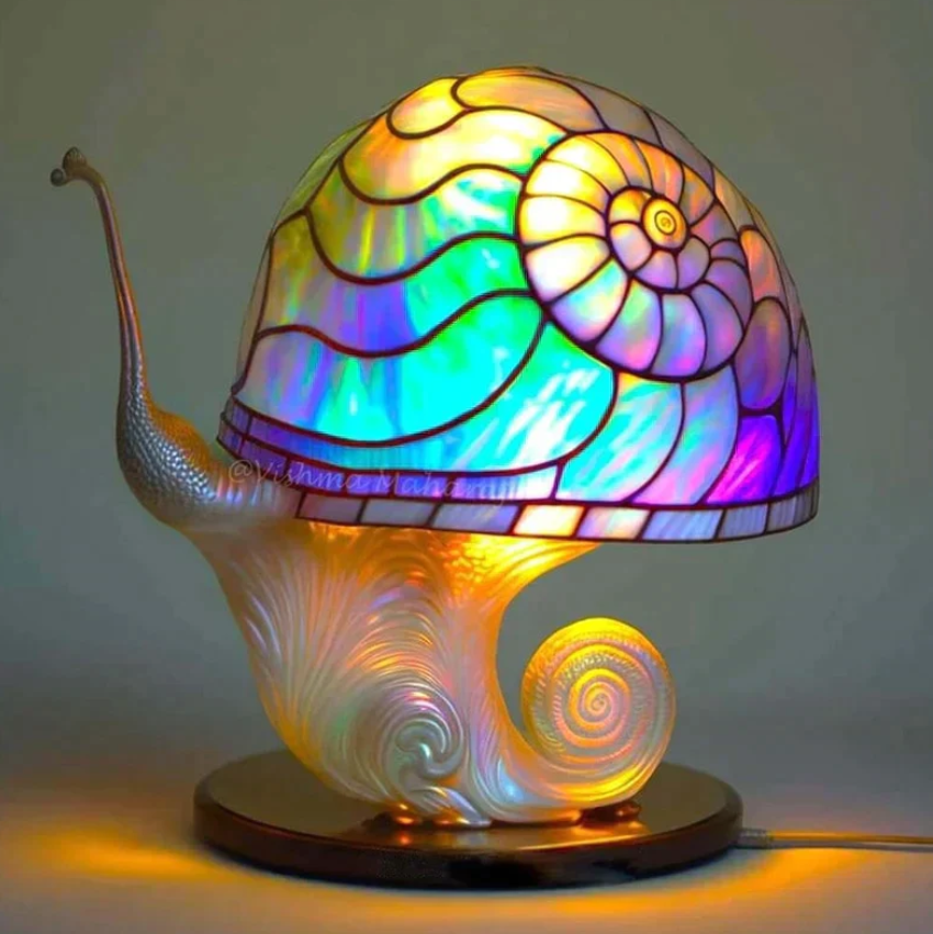 Lampe En Vitrail Apaisante – Lumière Douce Et Ambiance Chaleureuse
