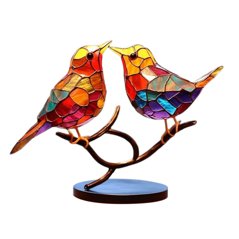Dekoratives Ornament – Vögel, die auf einem Ast sitzen 