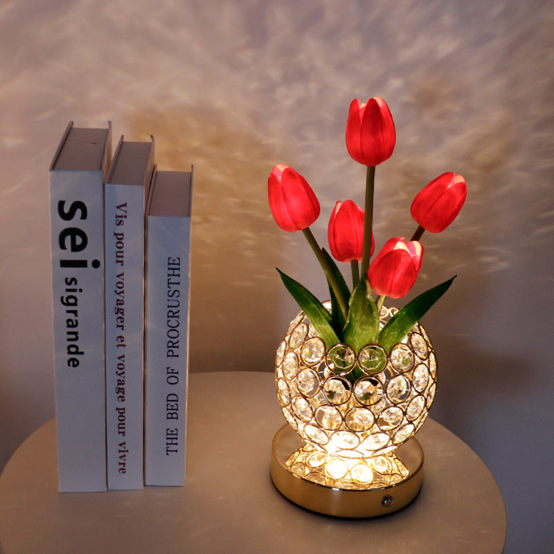 Lampe De Chevet Tactile – Éclat Cristallin Élégant