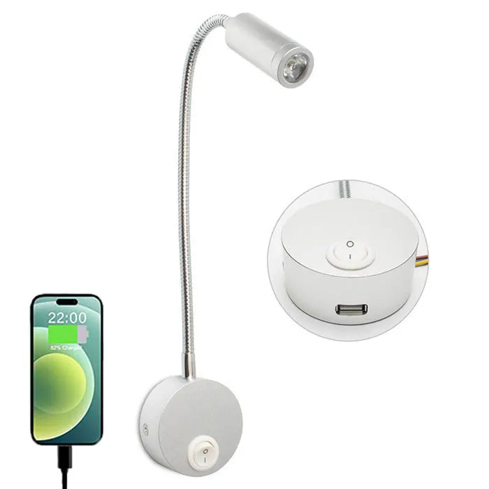 Candeeiro de parede LED flexível - Mobilidade, elegância e luz direcionada