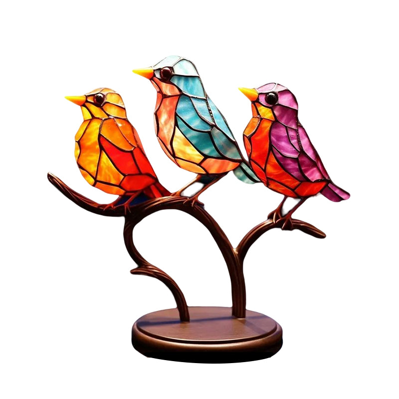 Dekoratives Ornament – Vögel, die auf einem Ast sitzen 