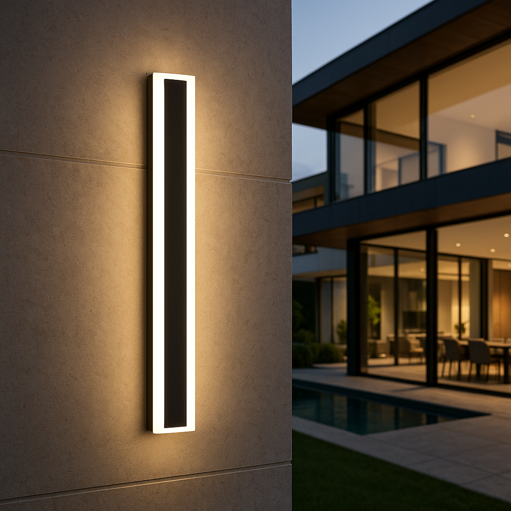 Aplique de pared exterior moderno – ideal para jardín o fachada 