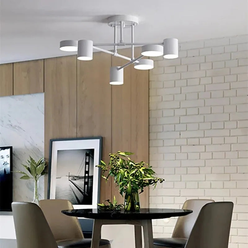 Lámpara de Techo Moderna de 6 Cabezas LED Orientables – Iluminación Versátil y Diseño Chic 
